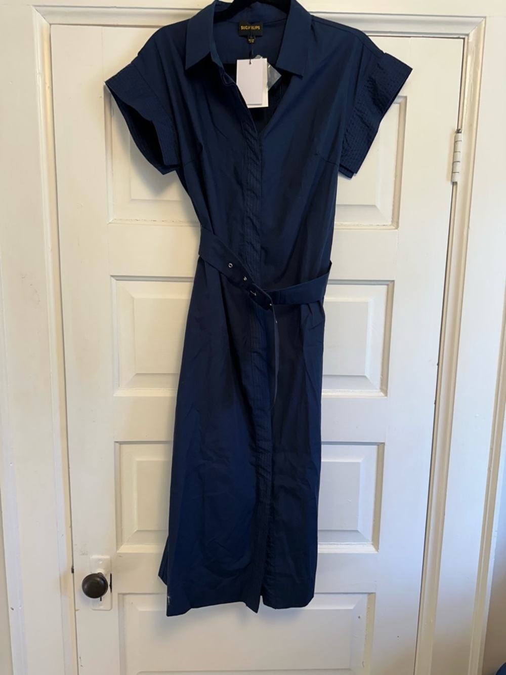 Sugarlips Navy Shirt Dress with Belt